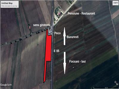 Teren de vanzare pe E 85 suprafata 19.800 mp