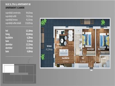 PENTHOUSE 117 mp utili, EXPRESS Residence, BLOC NOU, str Cotesti