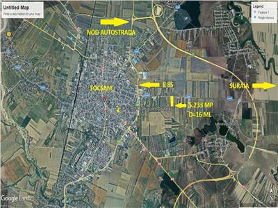 Teren intravilan 5.233 mp, D=16 ml, STRADA PRINCIPALA,zona ONASIS